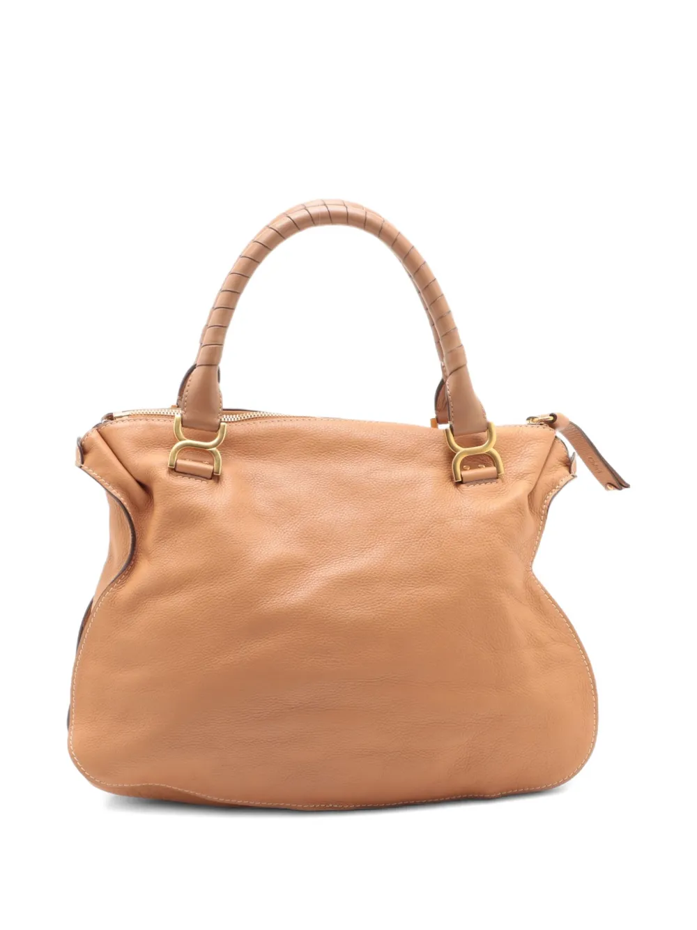 Pre-owned Chloé 2010-2020 Marcie Leather Top-handle Tote Bag In Neutral