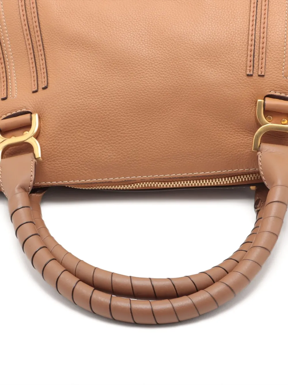 Pre-owned Chloé 2010-2020 Marcie Leather Top-handle Tote Bag In Neutral
