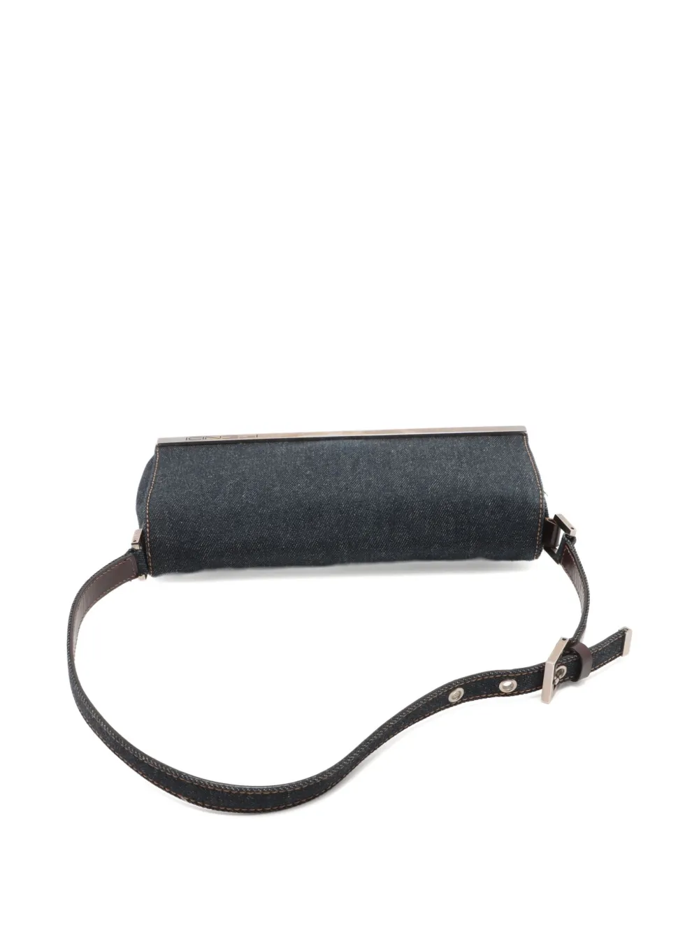 Pre-owned Fendi 2000s Denim Shoulder Bag In Blue