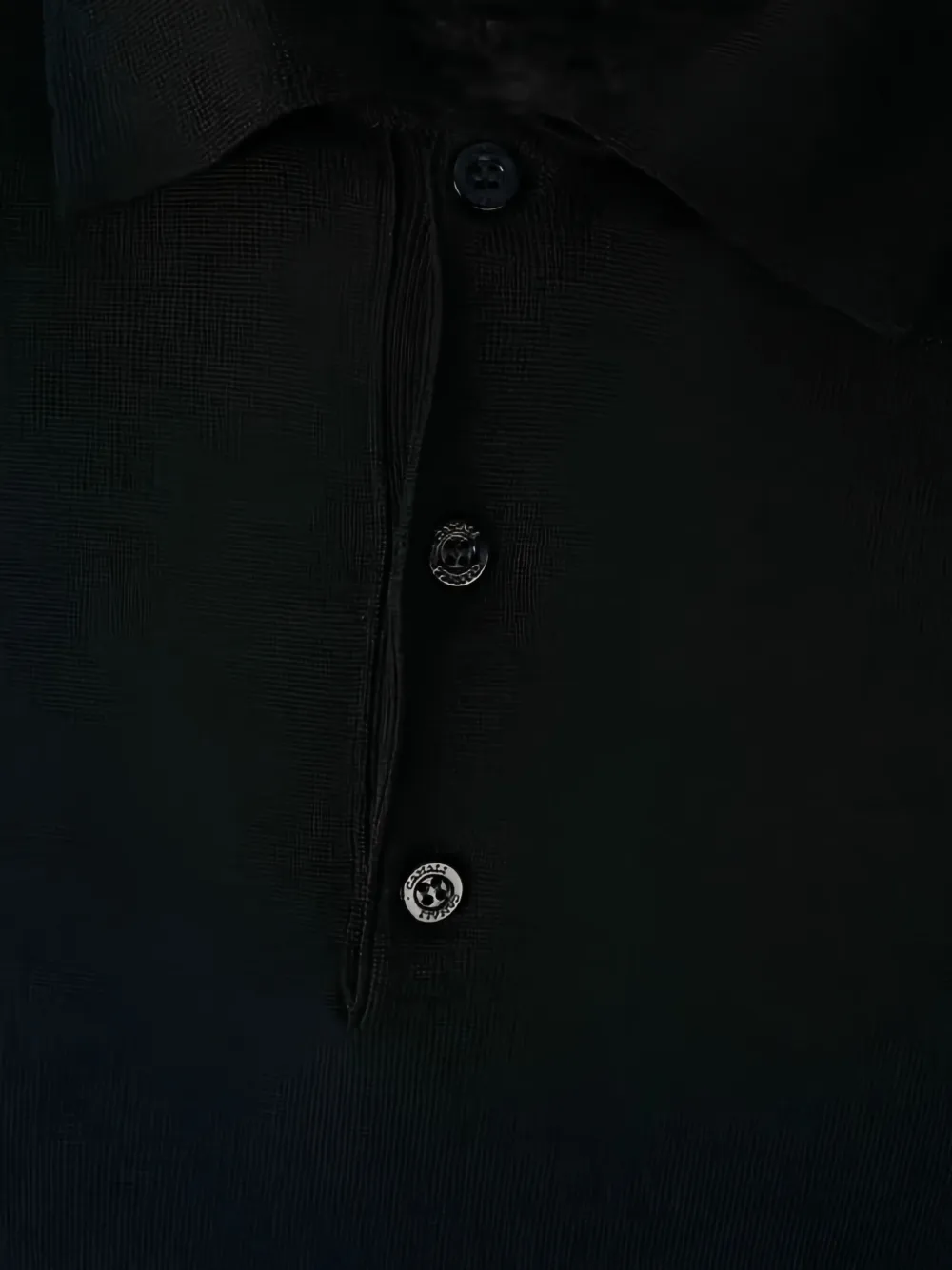 Canali Long-sleeve Polo Shirt In Black