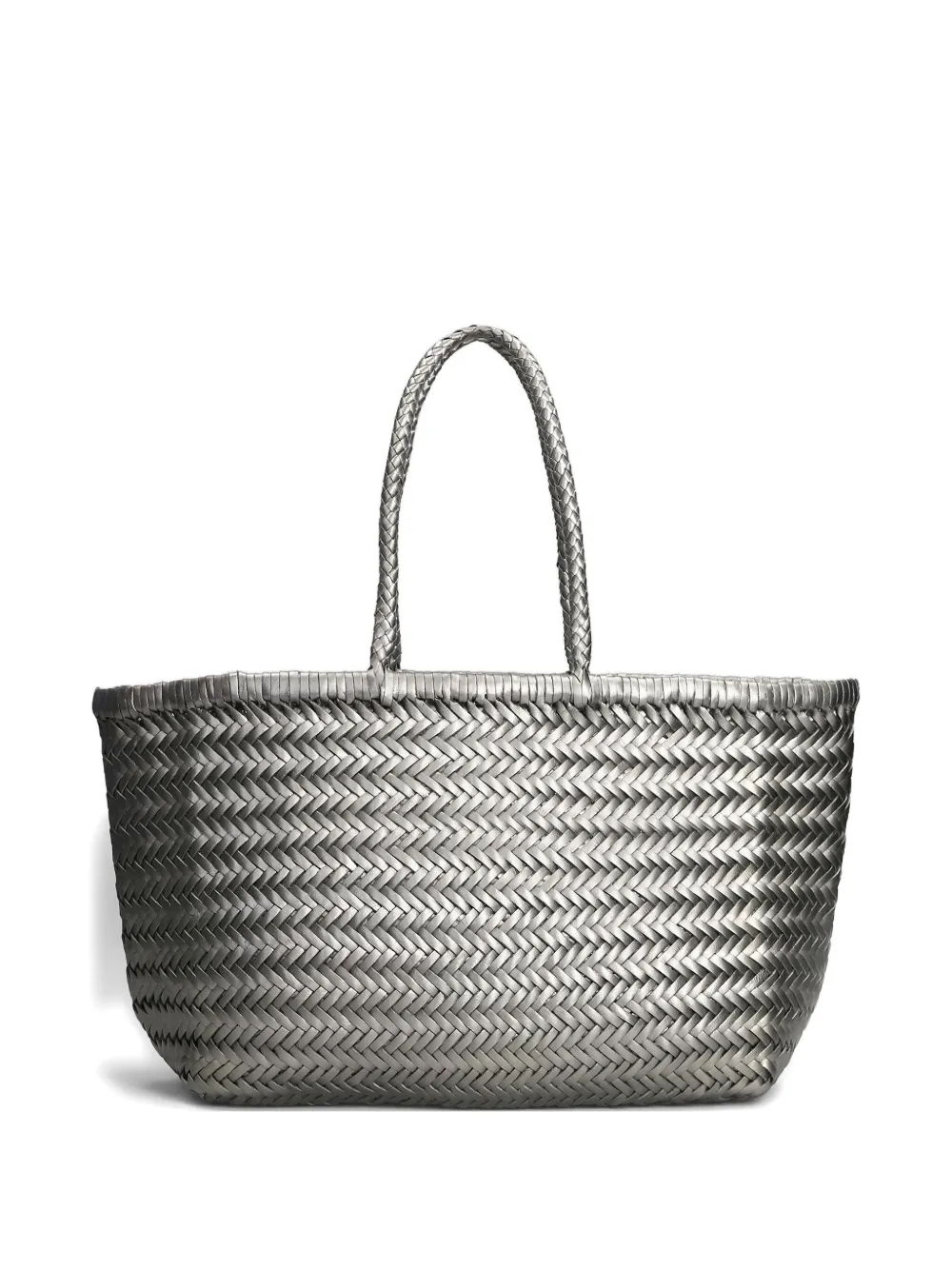 Dragon Diffusion Woven Handle Tote Bag In Silver