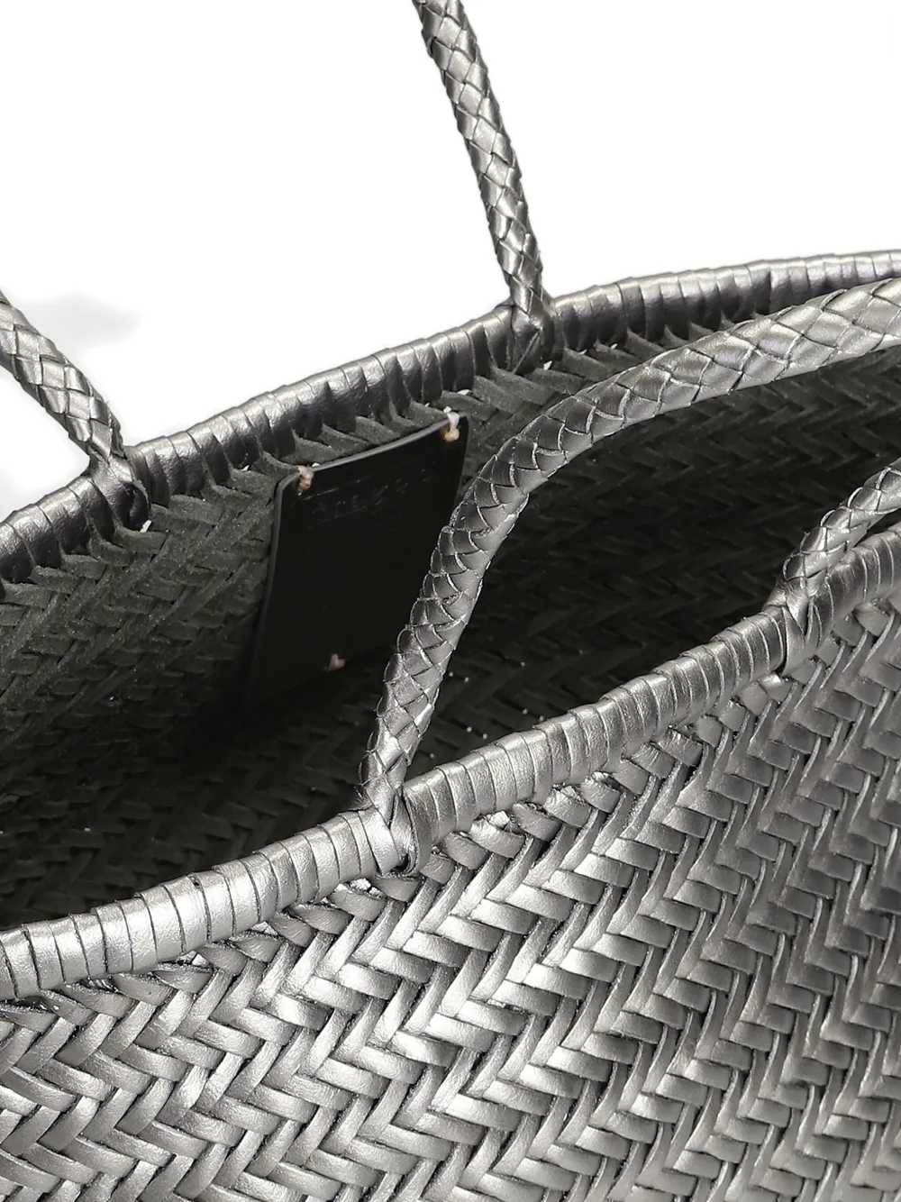 Dragon Diffusion Woven Handle Tote Bag In Silver
