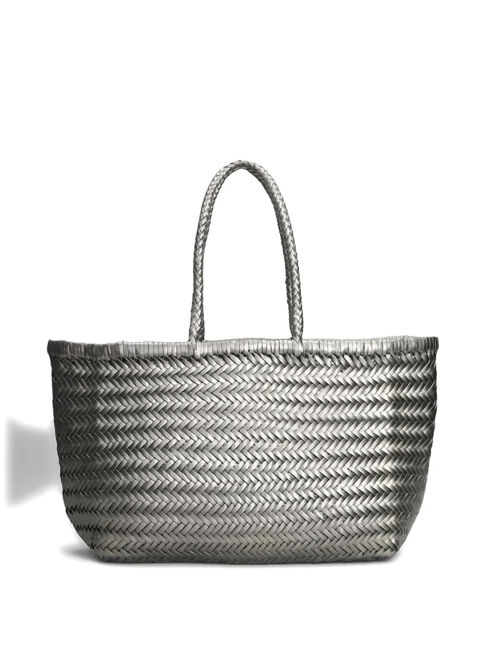 Dragon Diffusion Woven Handle Tote Bag In Silver