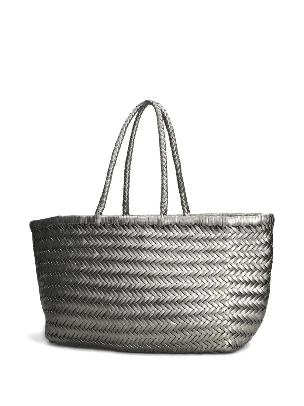 Dragon Diffusion Woven Handle Tote Bag In Silver