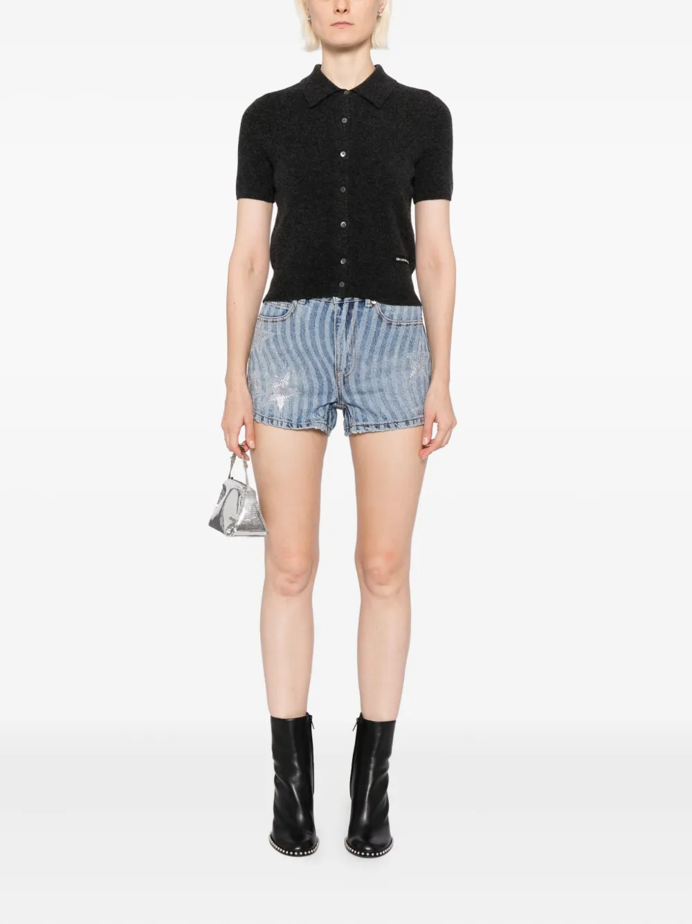Alexander Wang star-embellished denim shorts | Short & Mini Shorts | Image 2