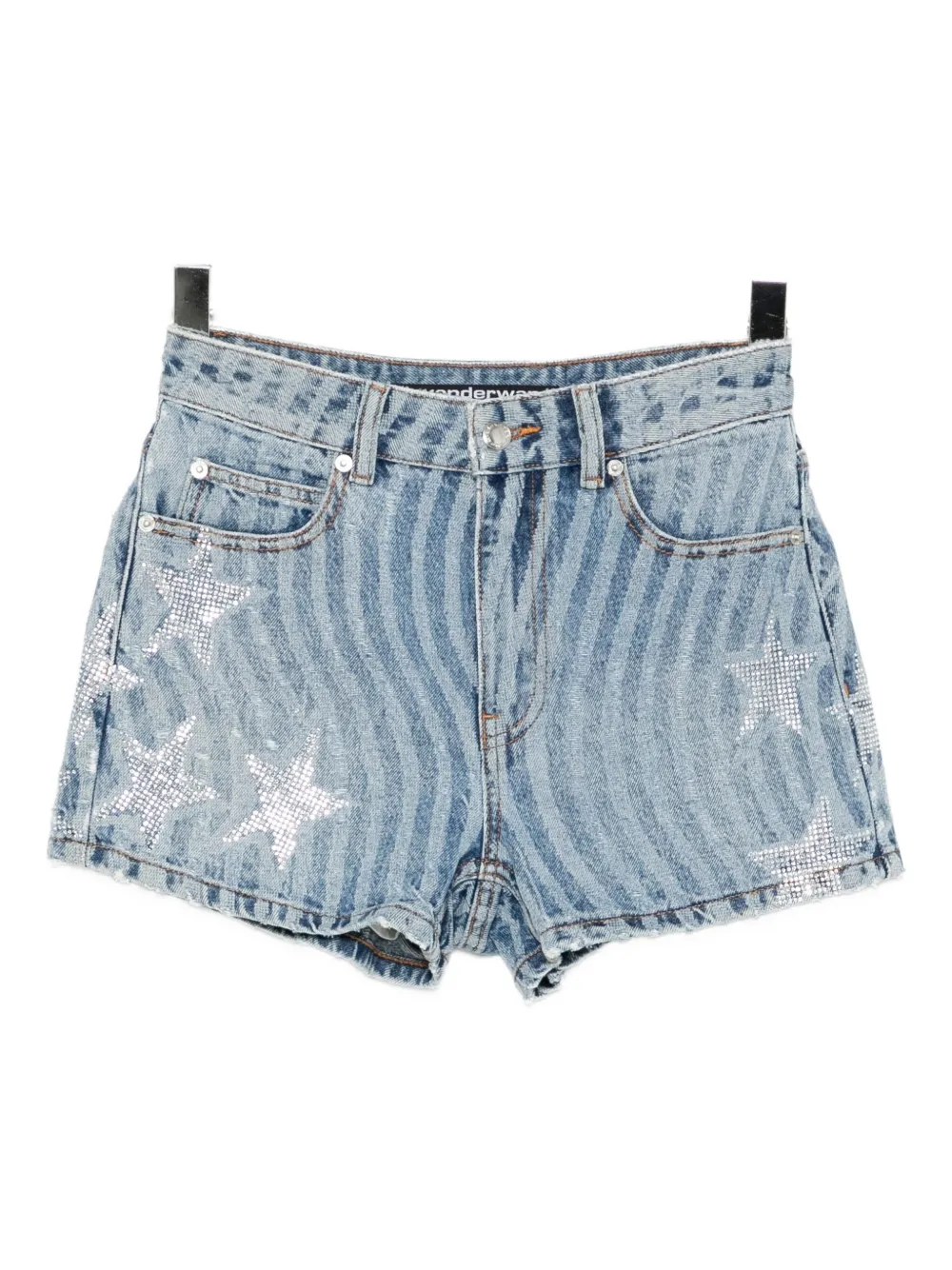 Alexander Wang star-embellished denim shorts | Blue | Image 1