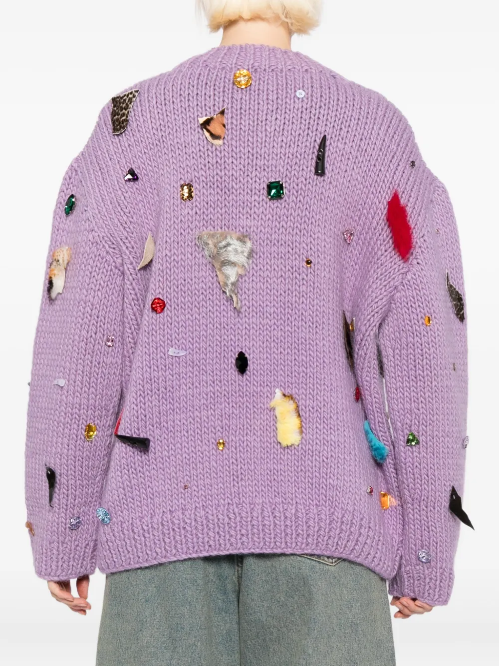 Penultimate Plastic Embellishments Cardigan In Multi