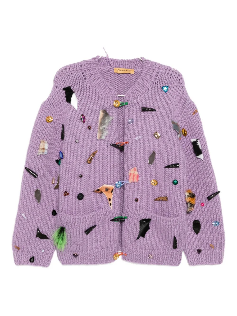Penultimate Plastic Embellishments Cardigan In Multi