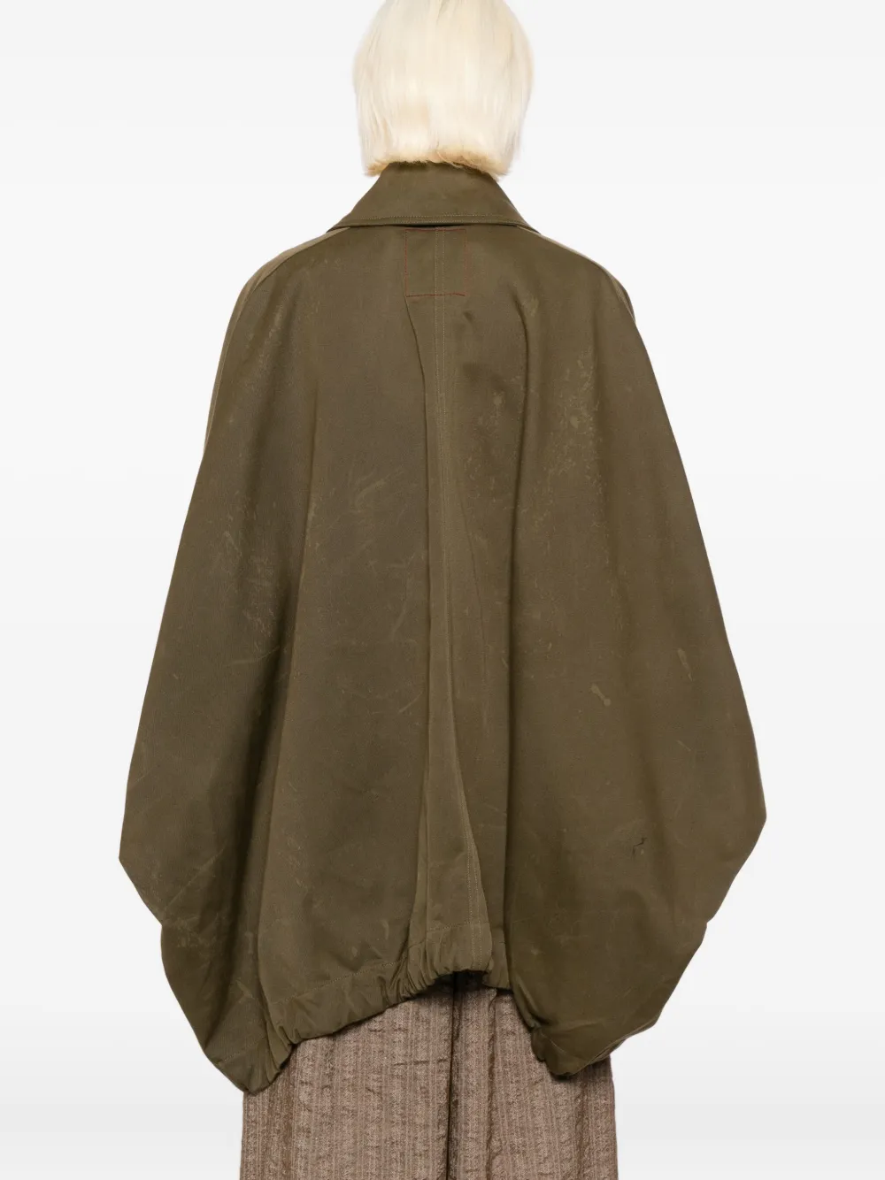Uma Wang Oversized Asymmetrical Double Breasted Jacket In Green