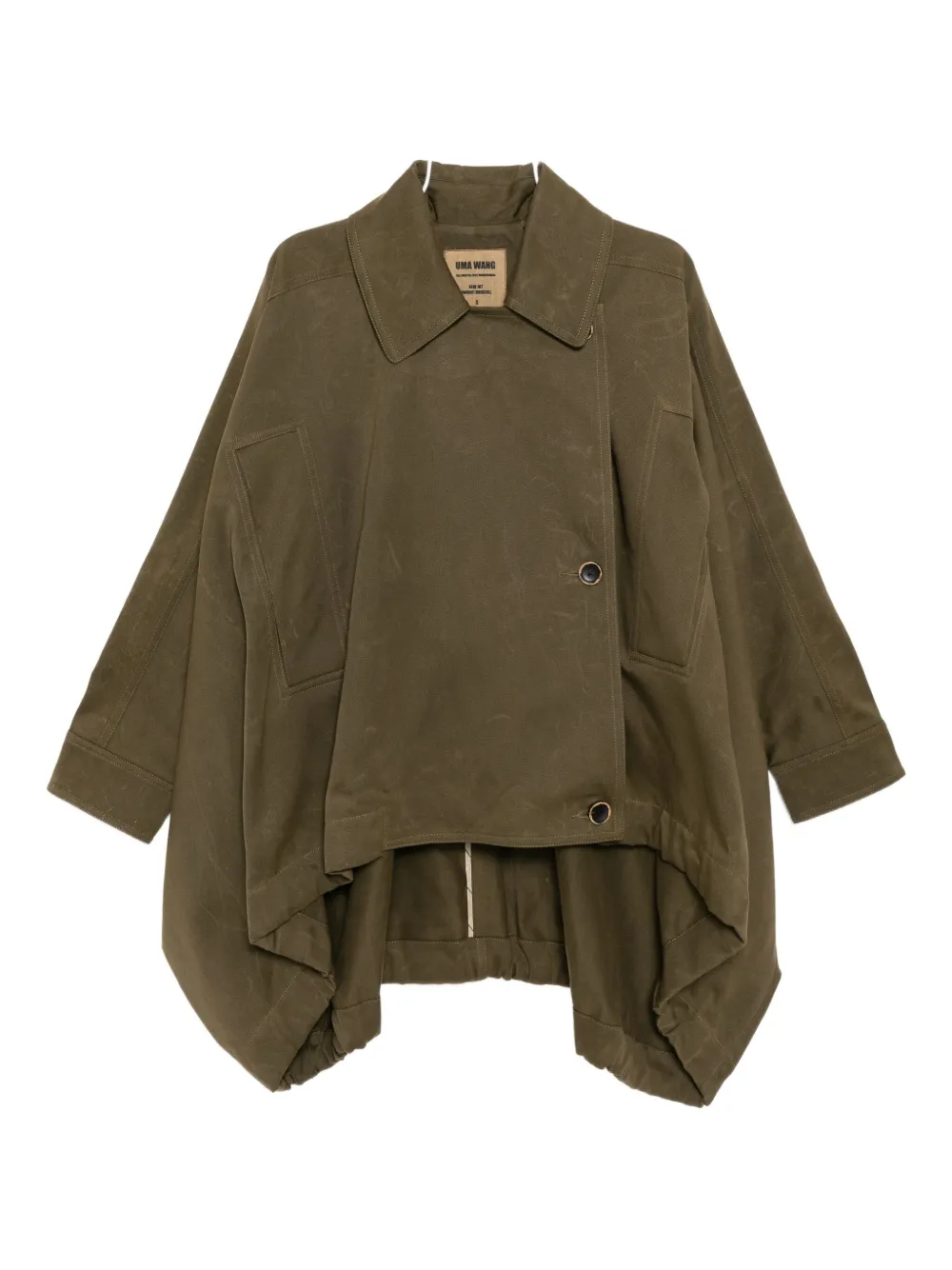 Uma Wang Oversized Asymmetrical Double Breasted Jacket In Green