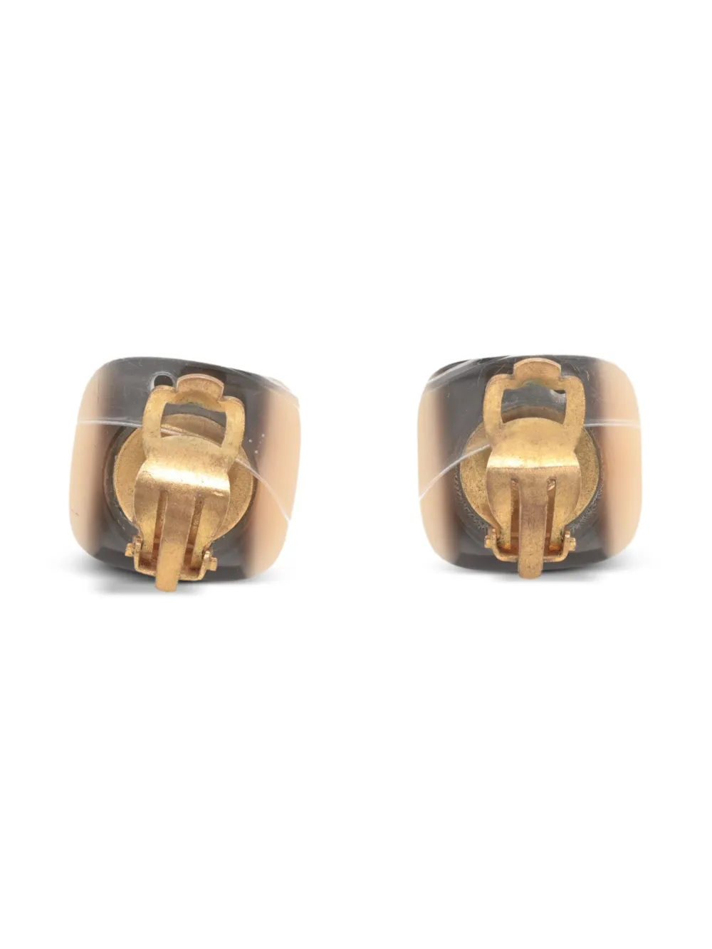 CHANEL Pre-Owned 2001 logo-detail square-shaped earrings | Image 2