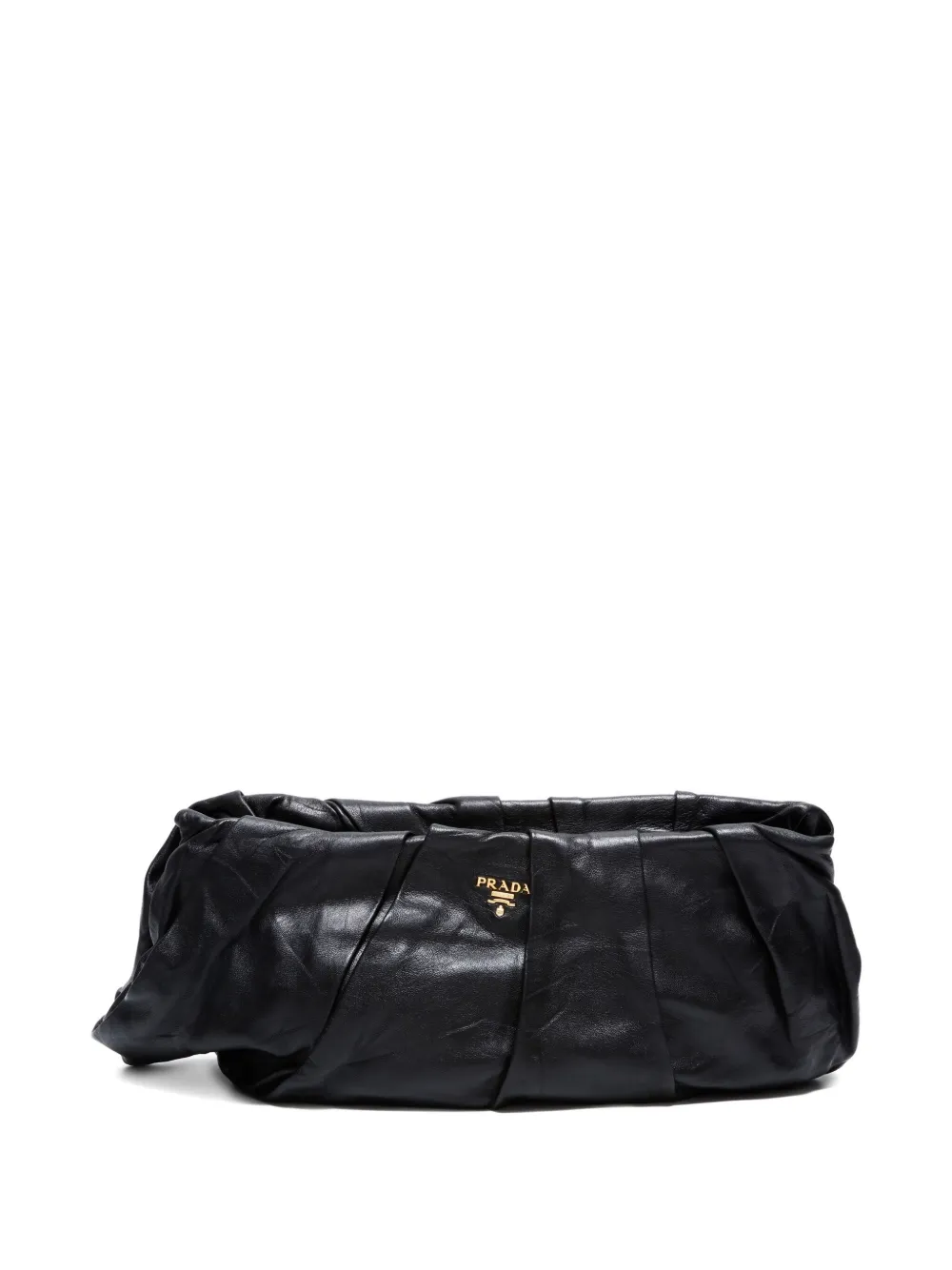 Prada Pre-Owned 2010s pleated leather clutch bag | Black | Image 1