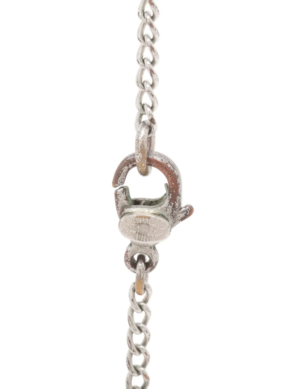 Pre-owned Chanel 2003 Logo-pendant Necklace In Silver