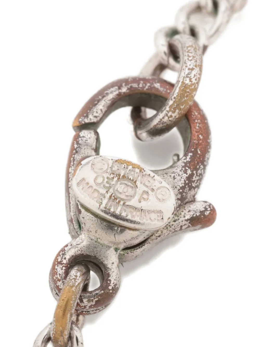 Pre-owned Chanel 2003 Logo-pendant Necklace In Silver