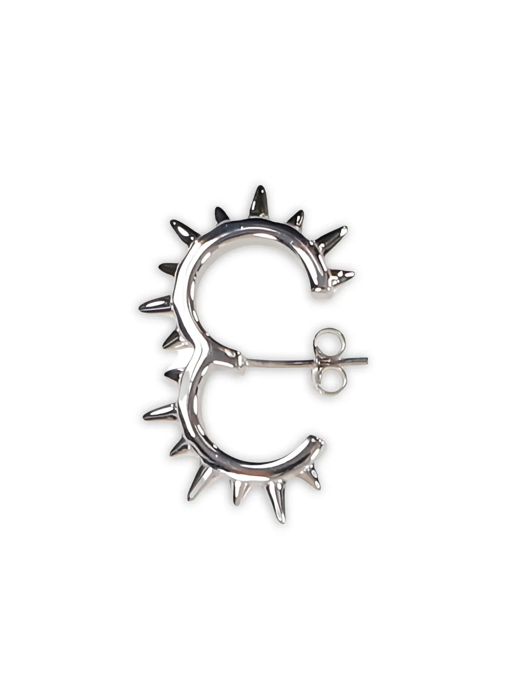 Alan Crocetti 尖钉缀饰圈形耳环 In Silver