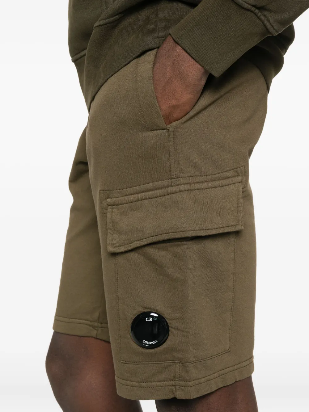 C.P. Company Shorts met cargo zak en trekkoordtaille Groen
