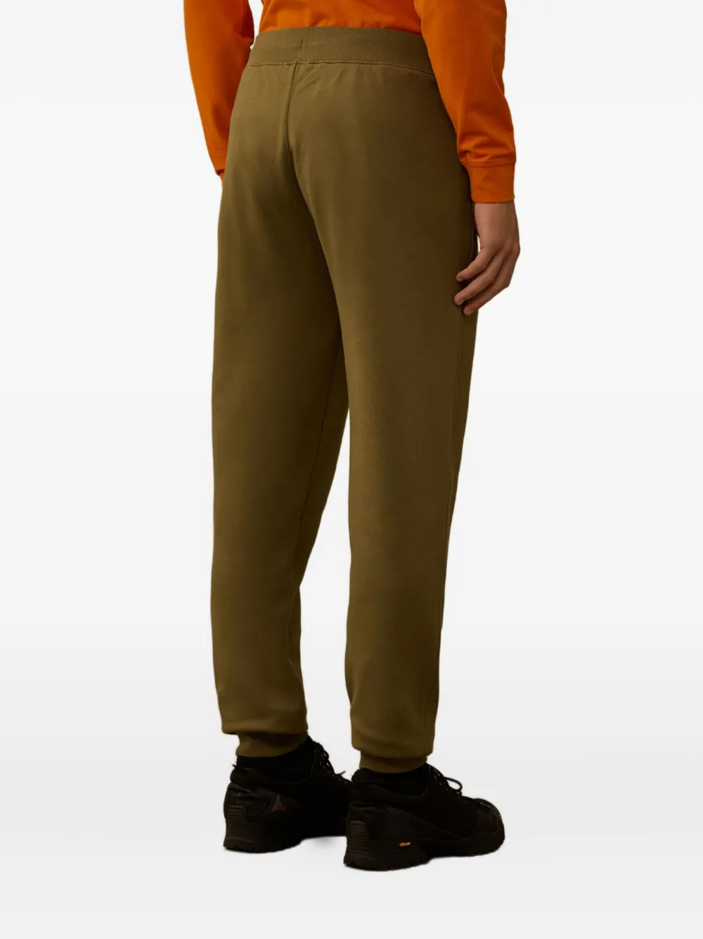 C.p. Company Diagonal Raised Fleece Drawstring Track Pants In Green