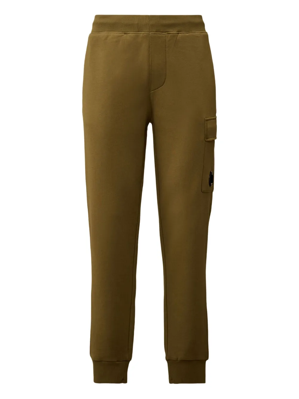 C.p. Company Diagonal Raised Fleece Drawstring Track Pants In Green