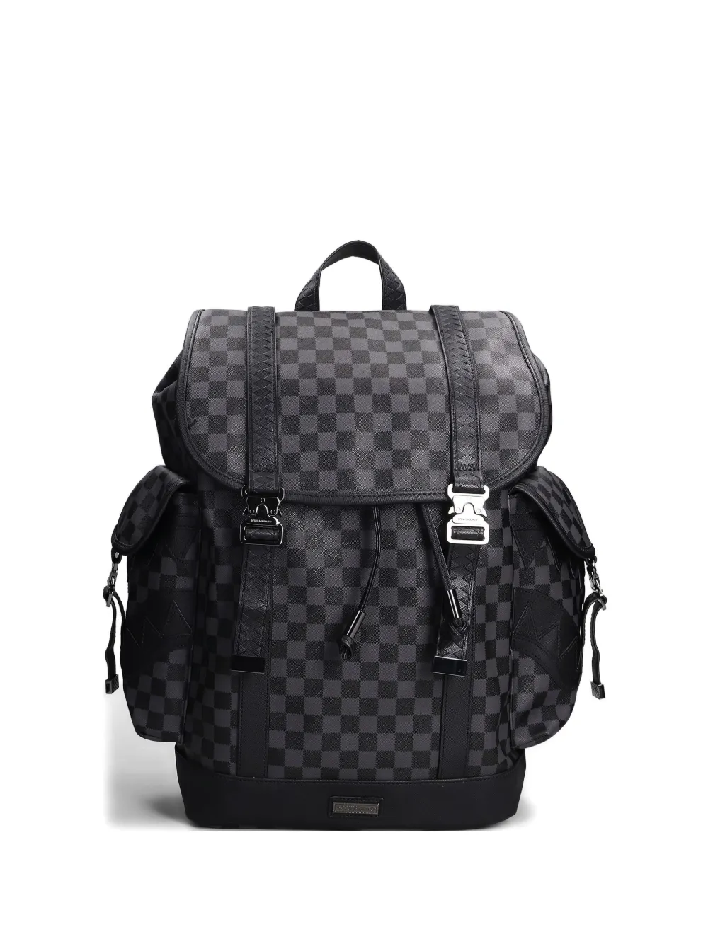 Sprayground Check-pattern Buckle Backpack In Black