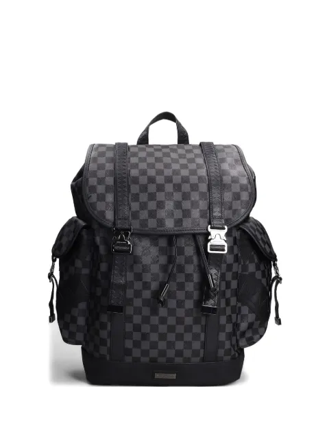 Sprayground Check-pattern buckle backpack