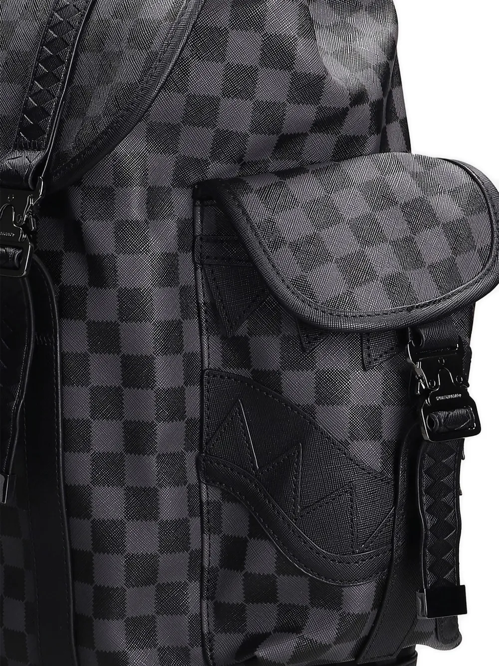 Sprayground Check-pattern Buckle Backpack In Black