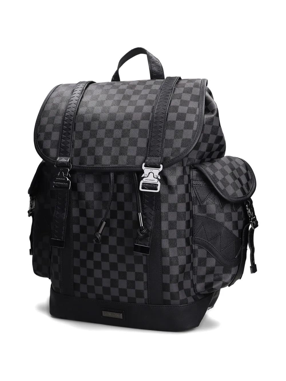 Sprayground Check-pattern Buckle Backpack In Black
