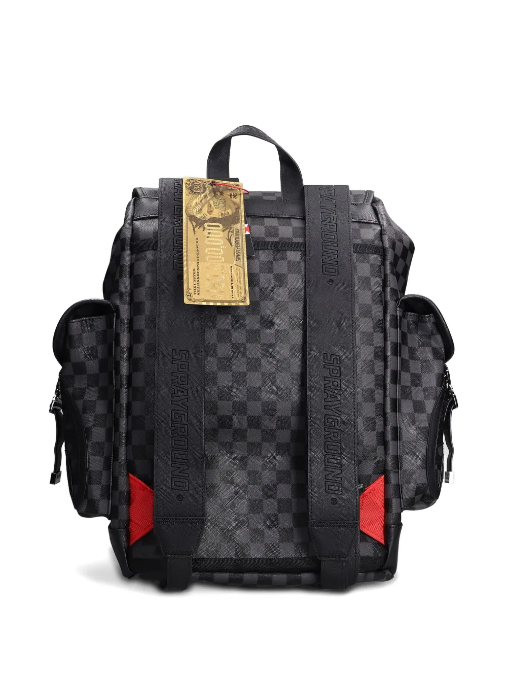 Sprayground Check-pattern Buckle Backpack In Black