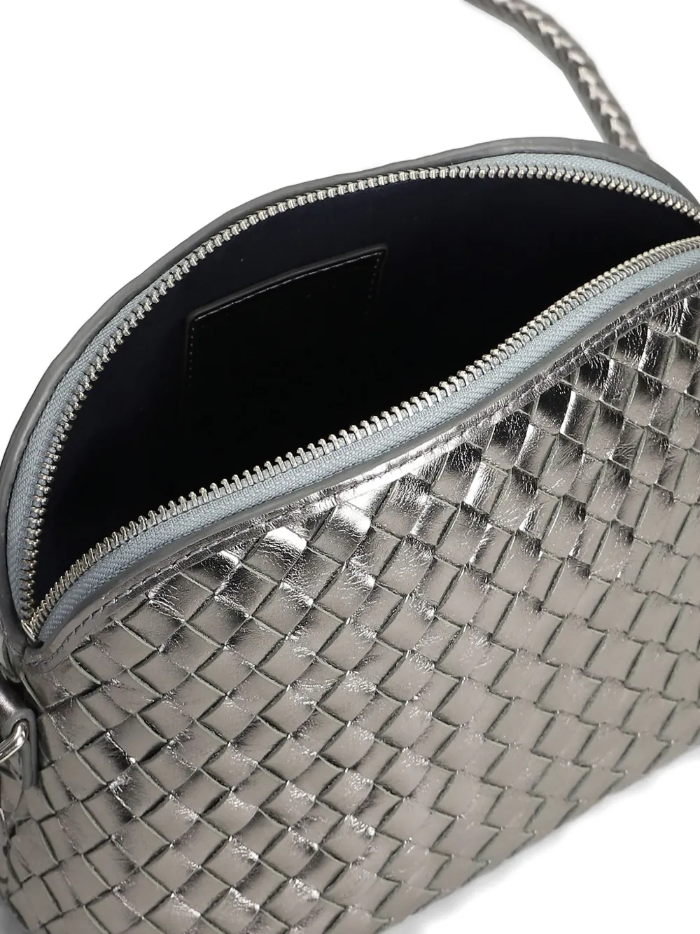 Dragon Diffusion Fellini Woven Cross Body Bag In Silver