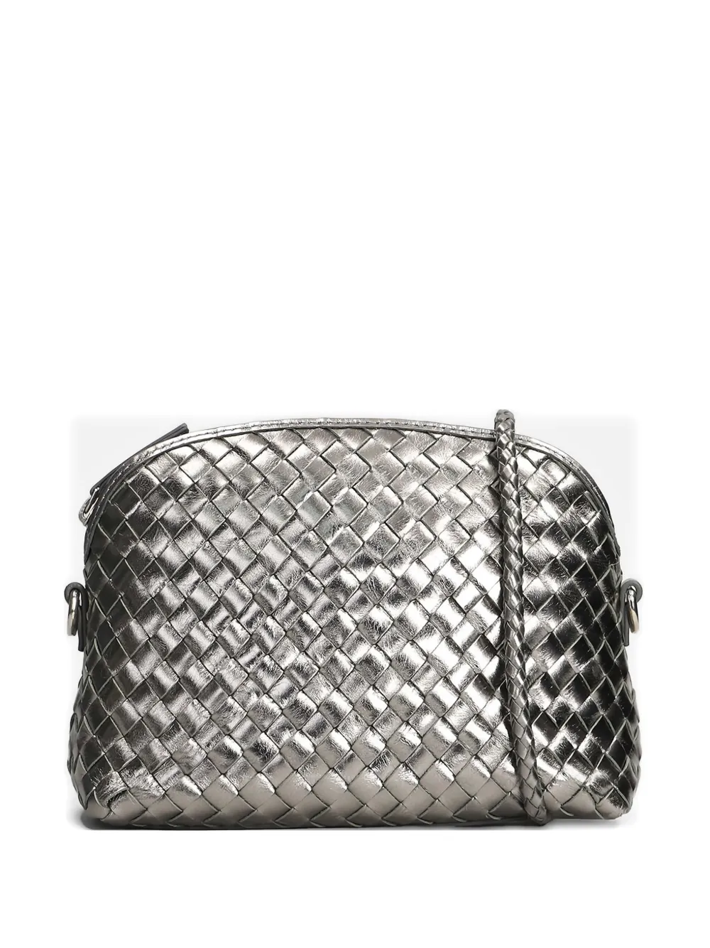 Dragon Diffusion Fellini Woven Cross Body Bag In Silver
