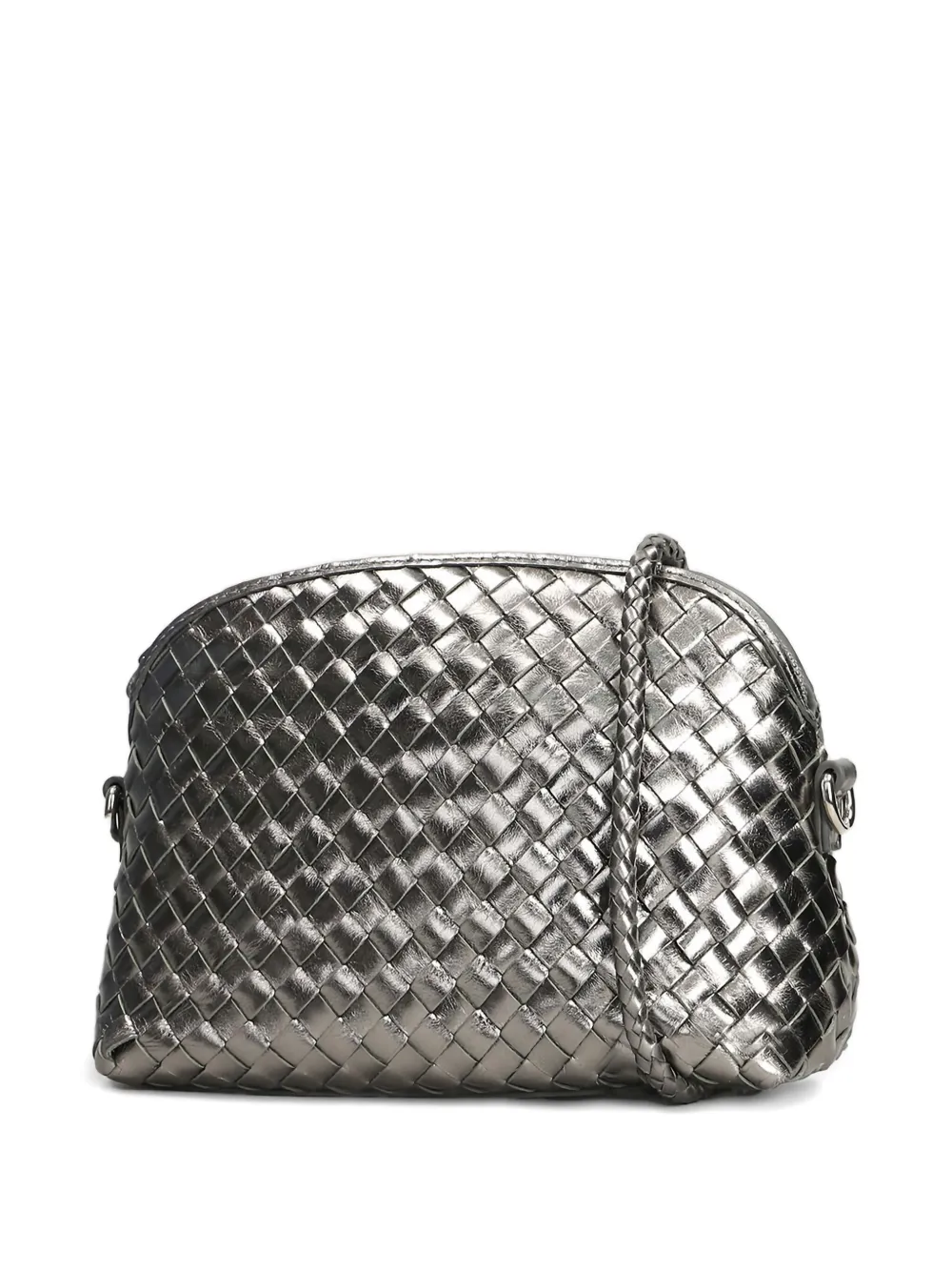 Dragon Diffusion Fellini Woven Cross Body Bag In Silver