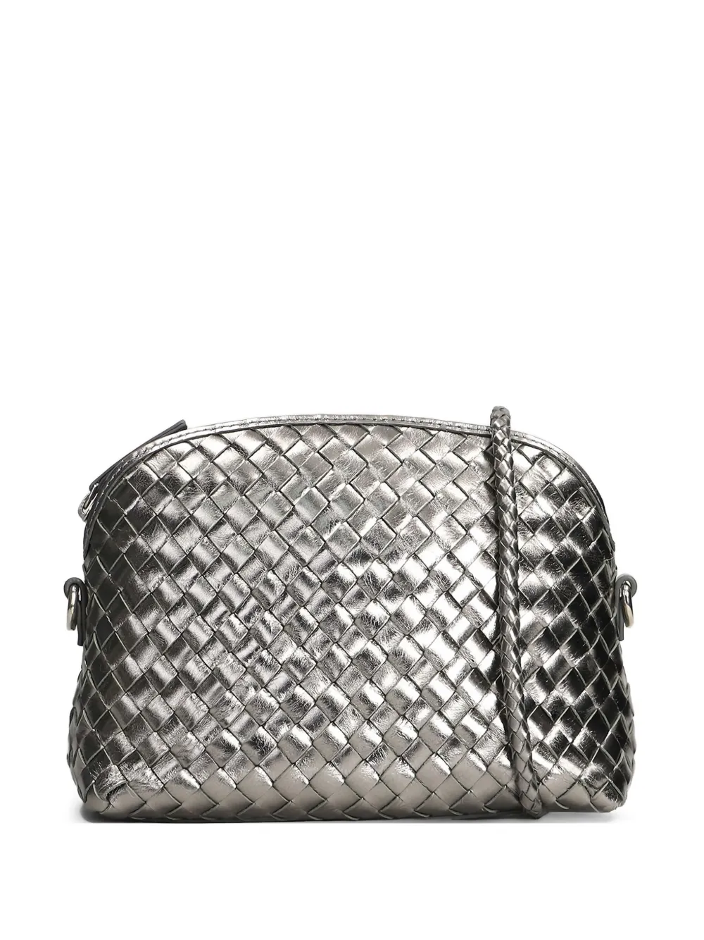 DRAGON DIFFUSION Fellini woven cross body bag - Argento