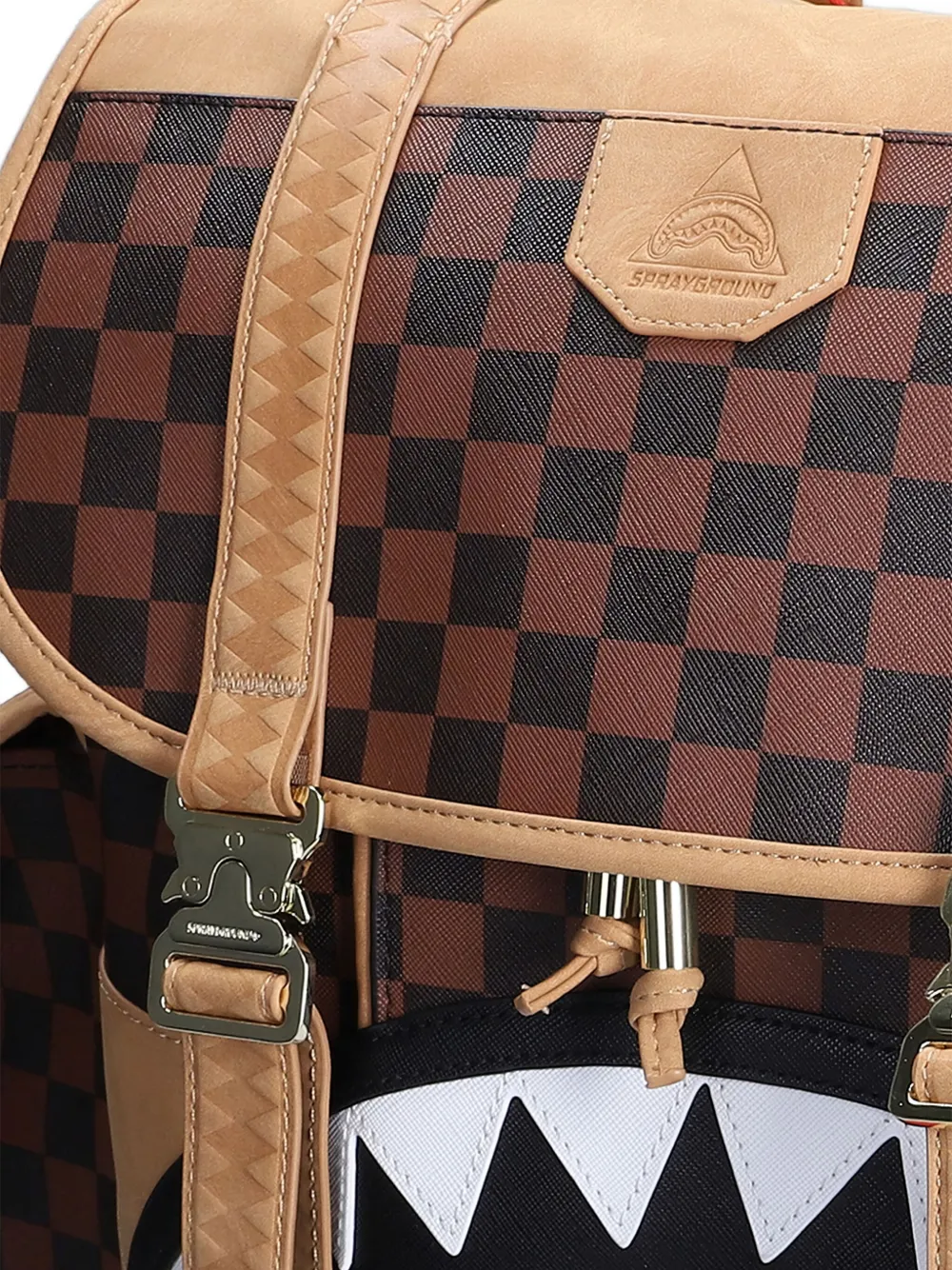 Sprayground Checkerboard-pattern Backpack In Brown