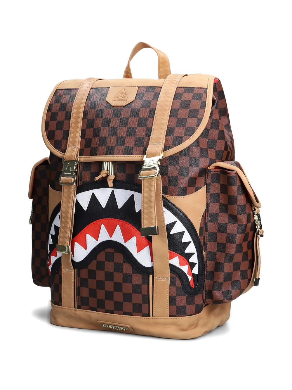 Sprayground Checkerboard-pattern Backpack In Brown