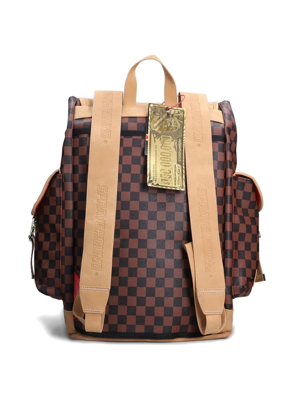 Sprayground Checkerboard-pattern Backpack In Brown