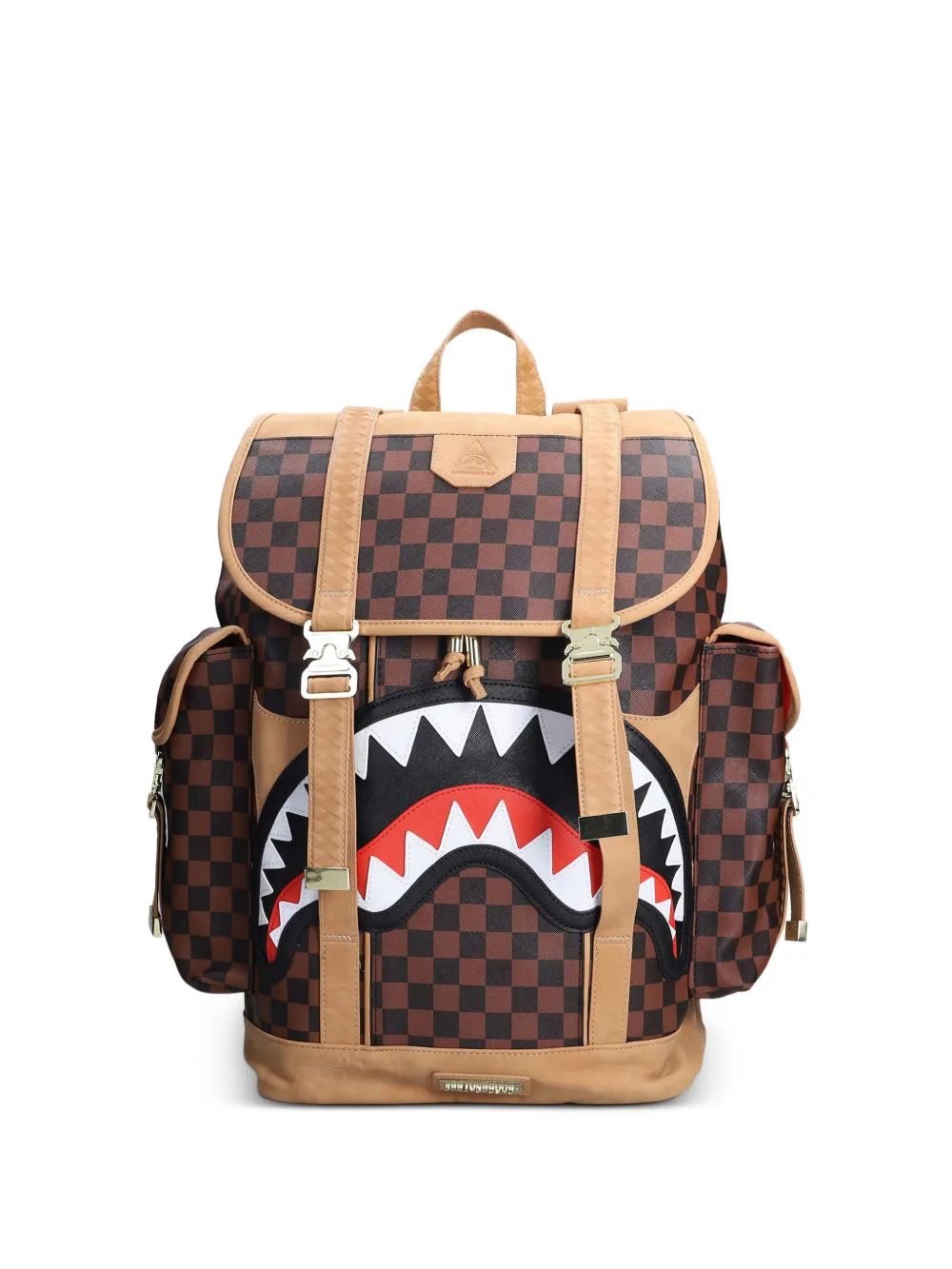 Sprayground checkerboard-pattern backpack | Brown | Image 1