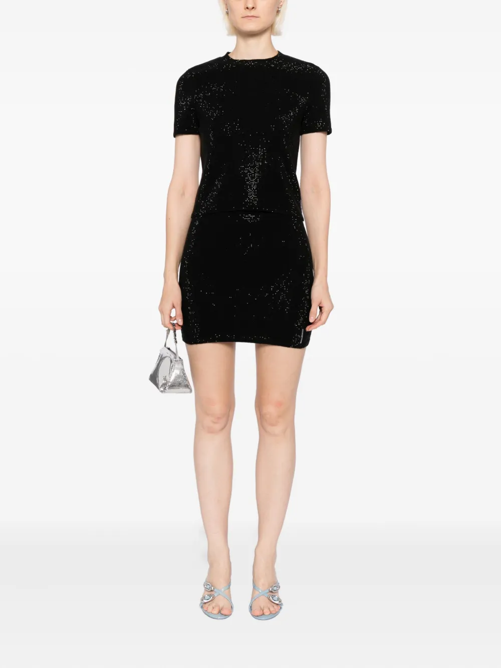 Alexander Wang Mini-rok verfraaid met kristallen - Zwart