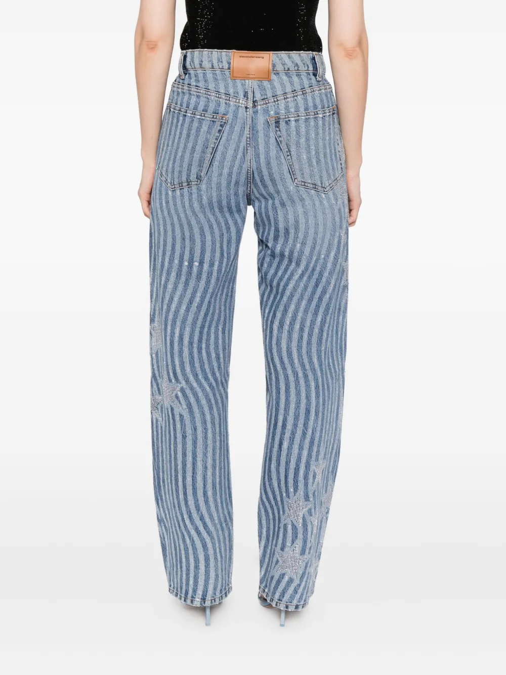 Alexander Wang Star-embellished Jeans In Blue