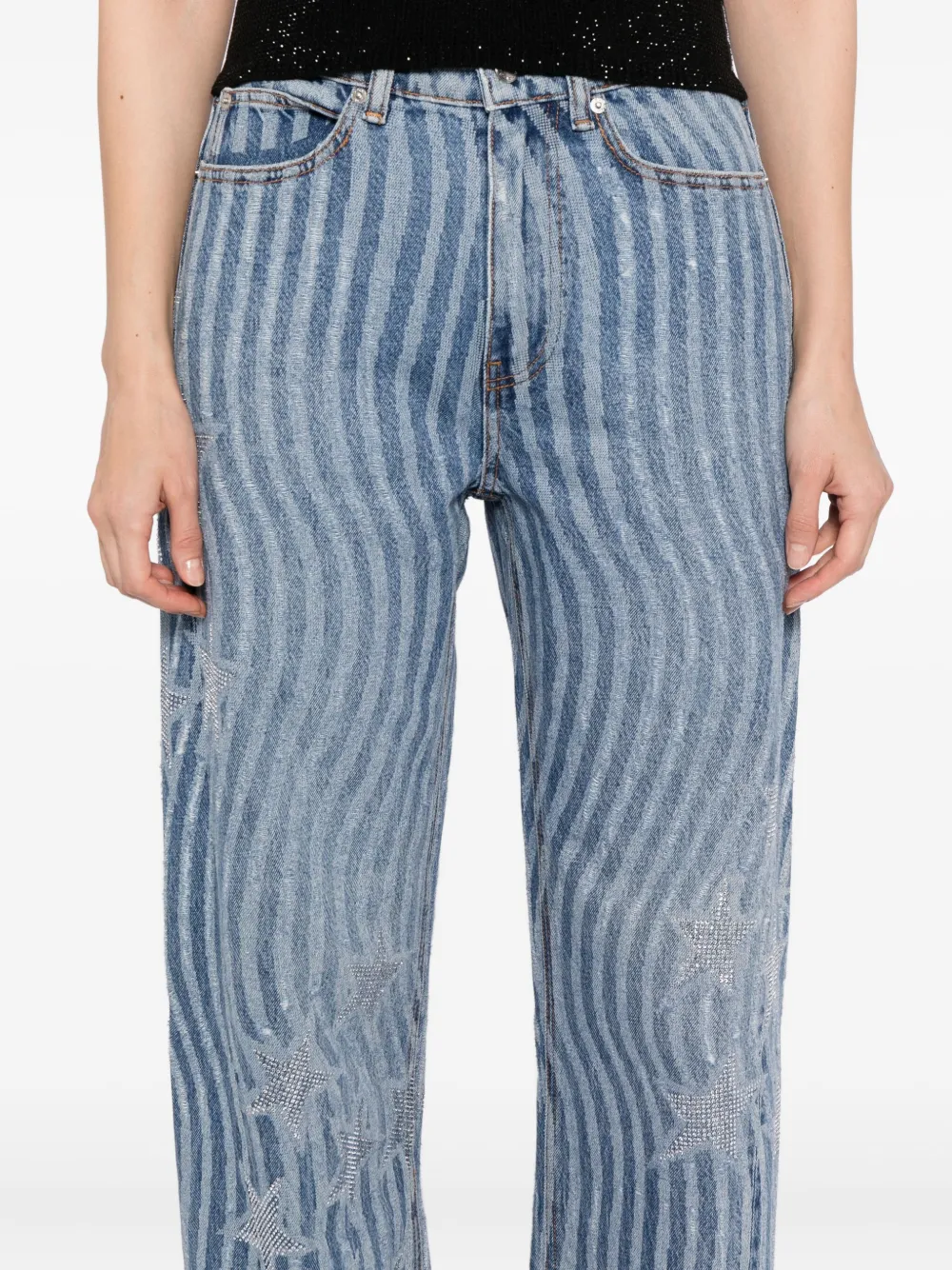 Alexander Wang Star-embellished Jeans In Blue