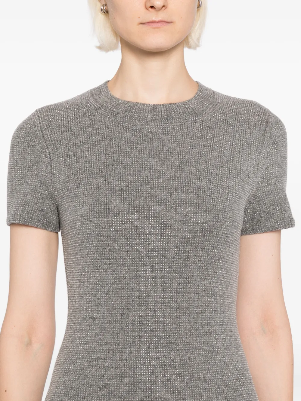 Alexander Wang Hotfix jurk met korte mouwen Grijs