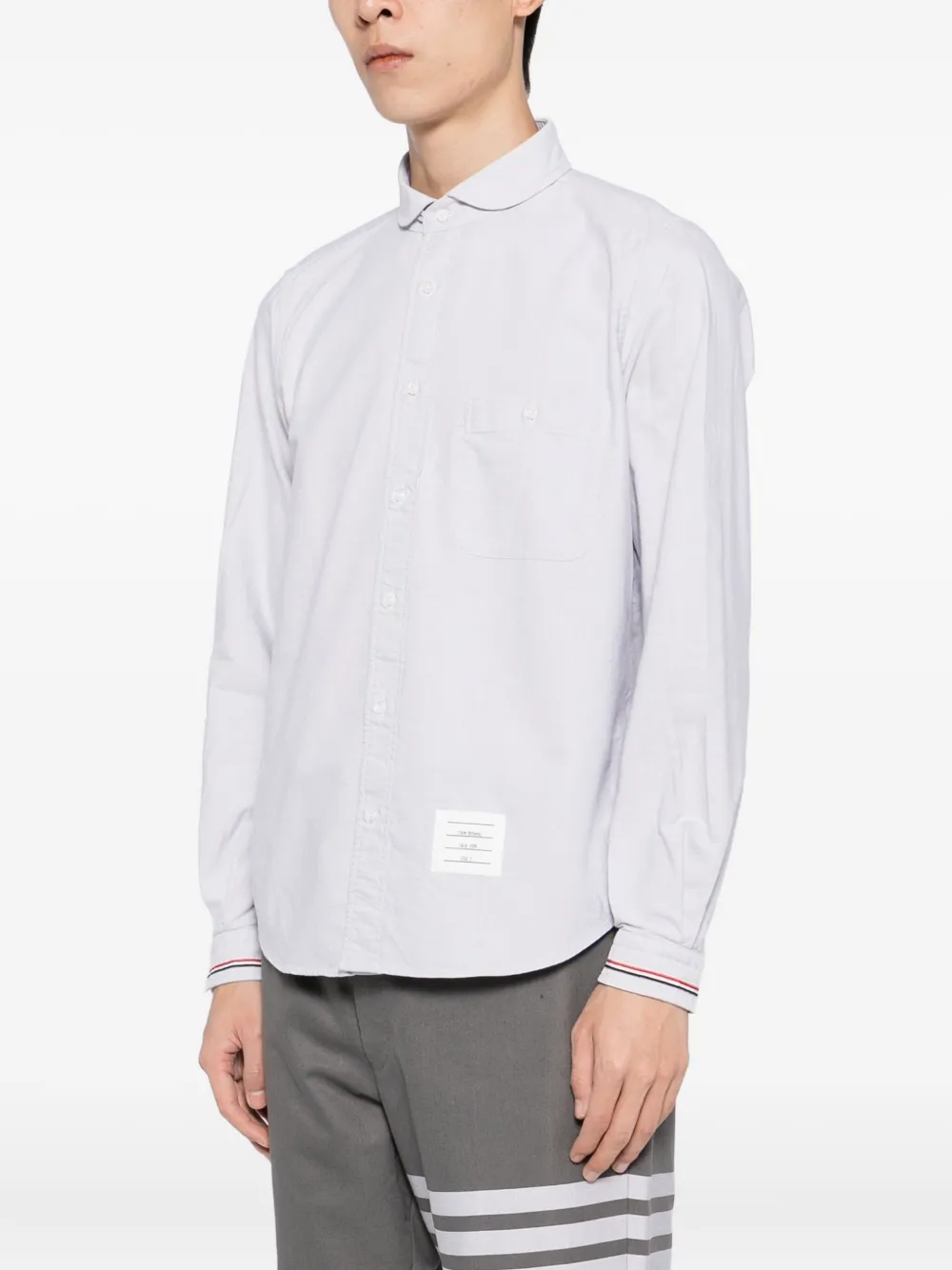 Thom Browne Cotton Shirt In Gray