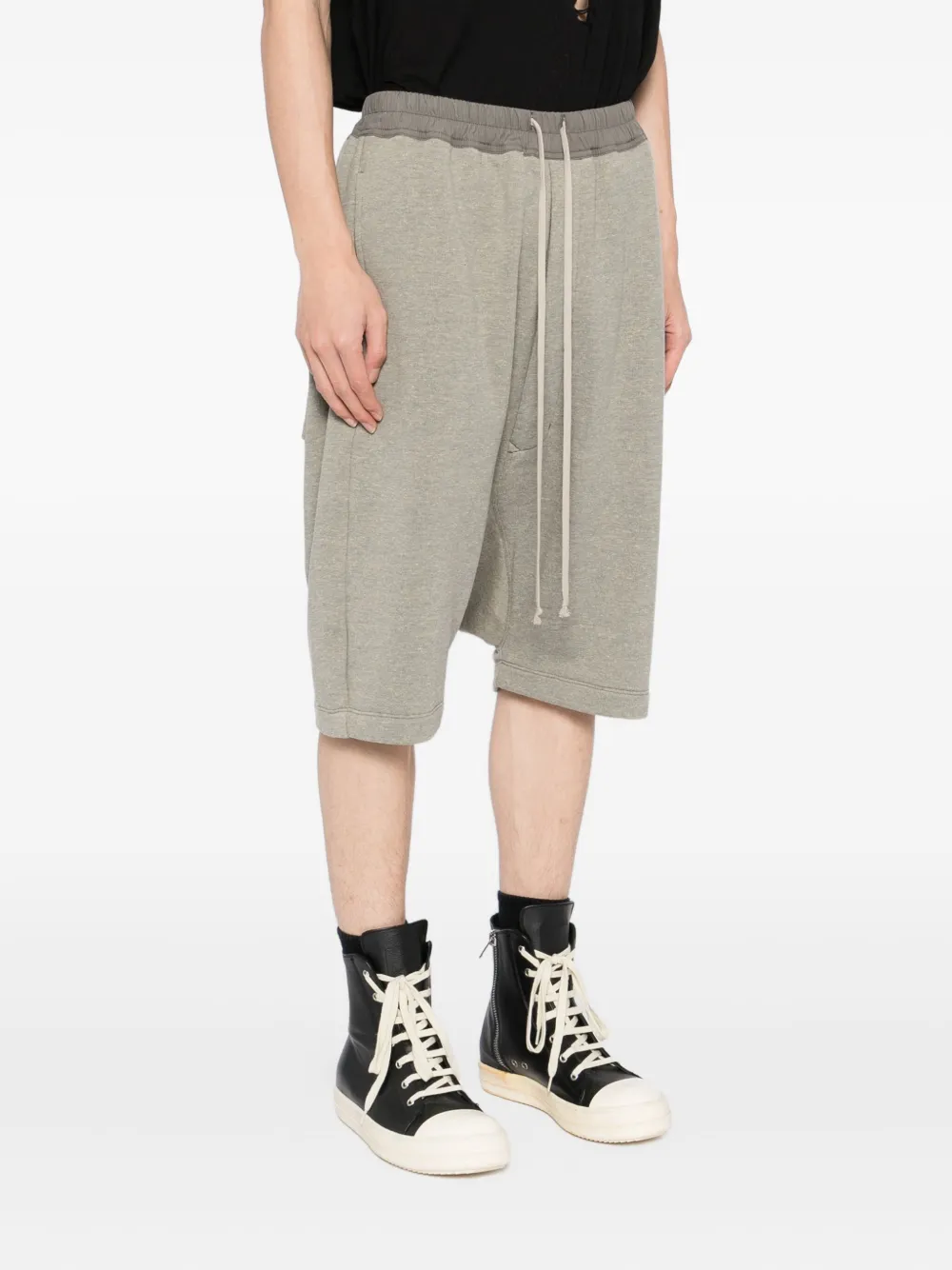 Rick Owens Drkshdw Drawstring-pod Shorts In Gray