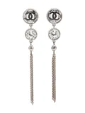 CHANEL Pre-Owned 2018 CC crystal drop earrings - Silver