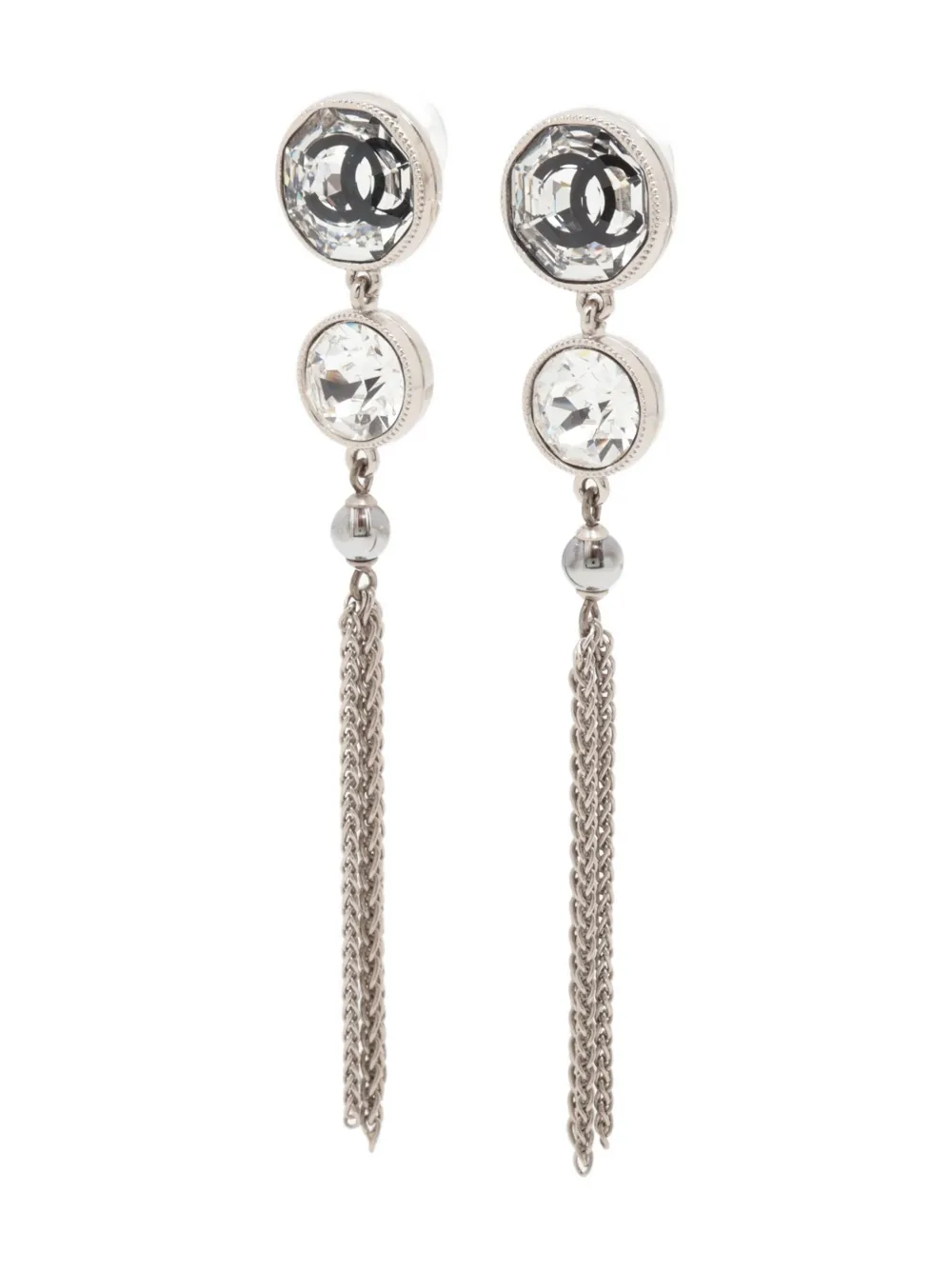 CHANEL Pre-Owned 2018 CC crystal drop earrings | Image 2