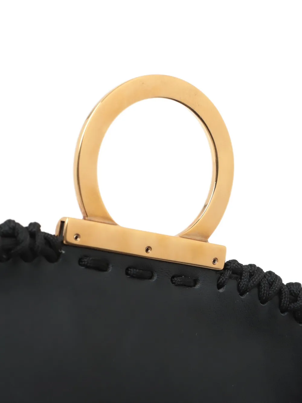 Pre-owned Ferragamo 2000-2020 Interwoven Shoulder Bag In Black