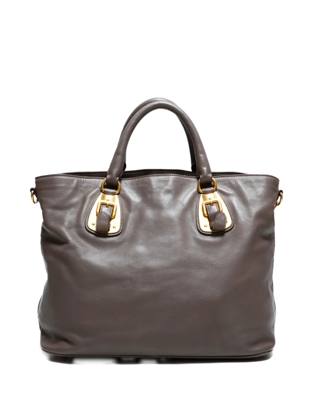 Pre-owned Prada 2010s Leather Tote Bag In Brown