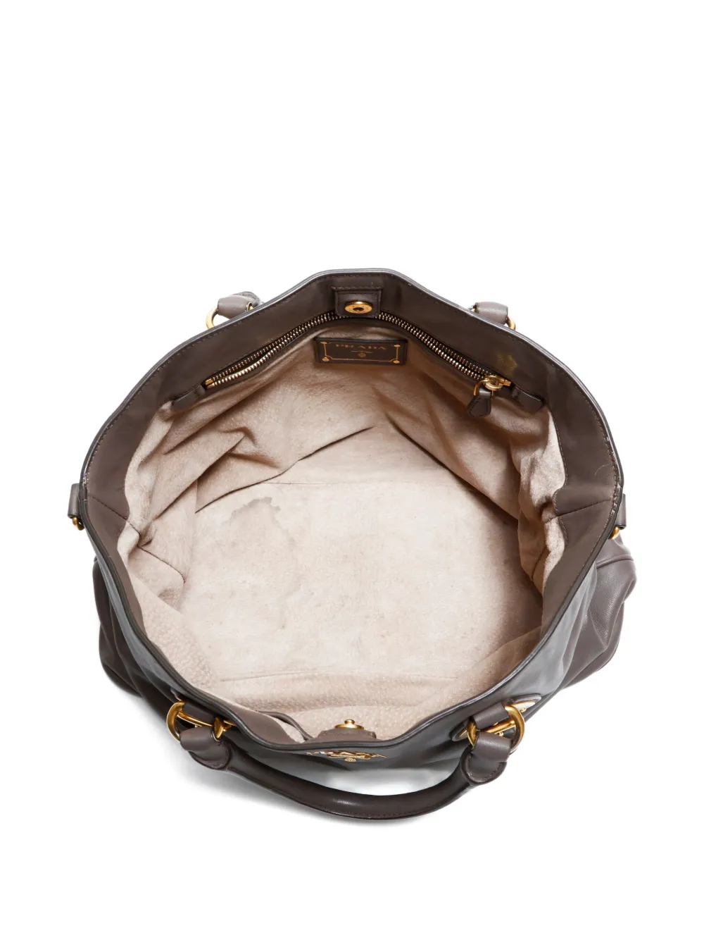 Pre-owned Prada 2010s Leather Tote Bag In Brown