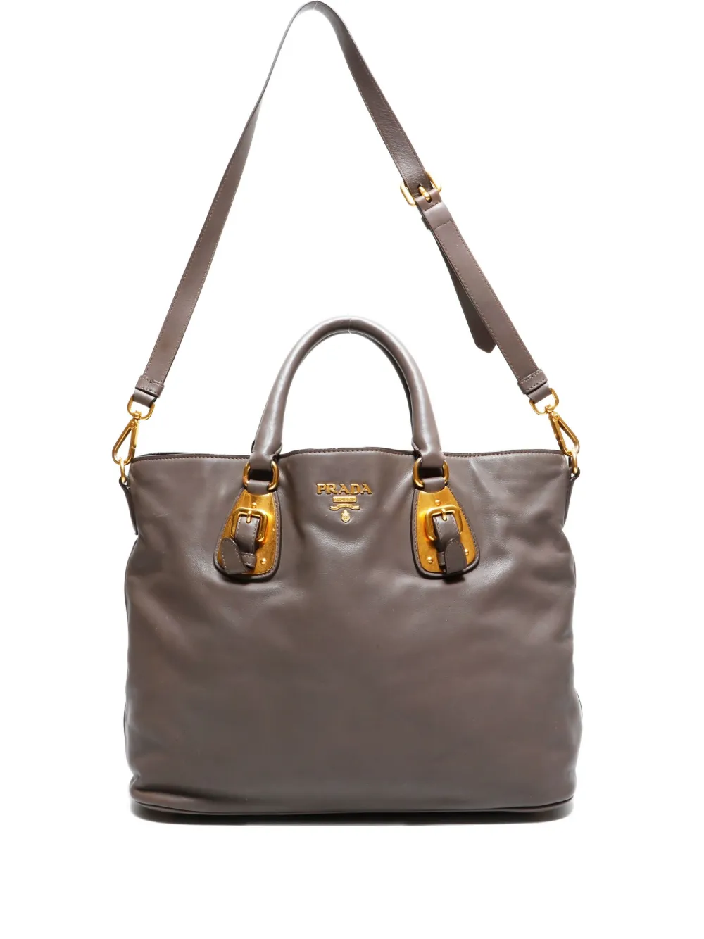 Pre-owned Prada 2010s Leather Tote Bag In Brown