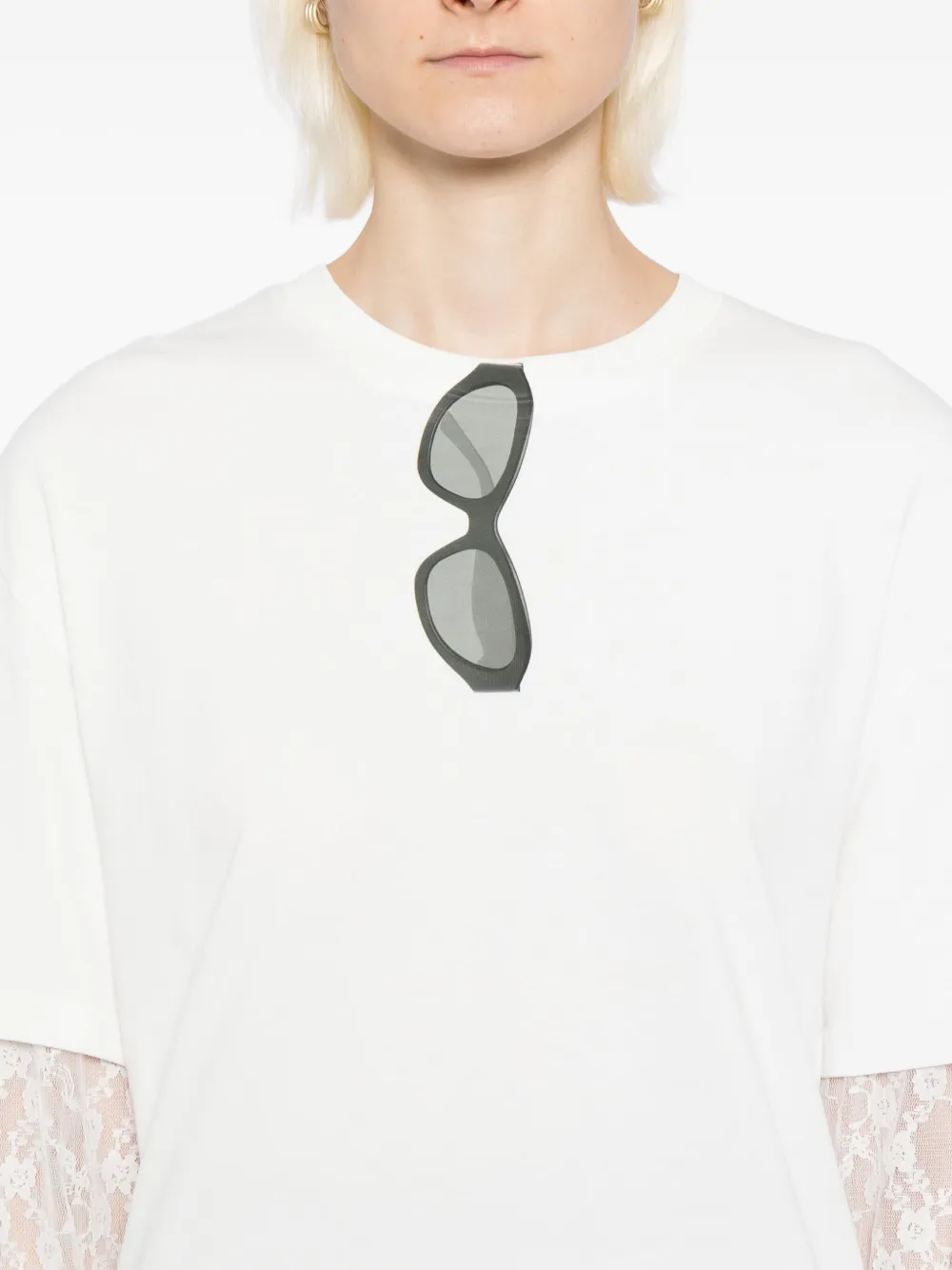 Ground Zero T-shirt met print Wit