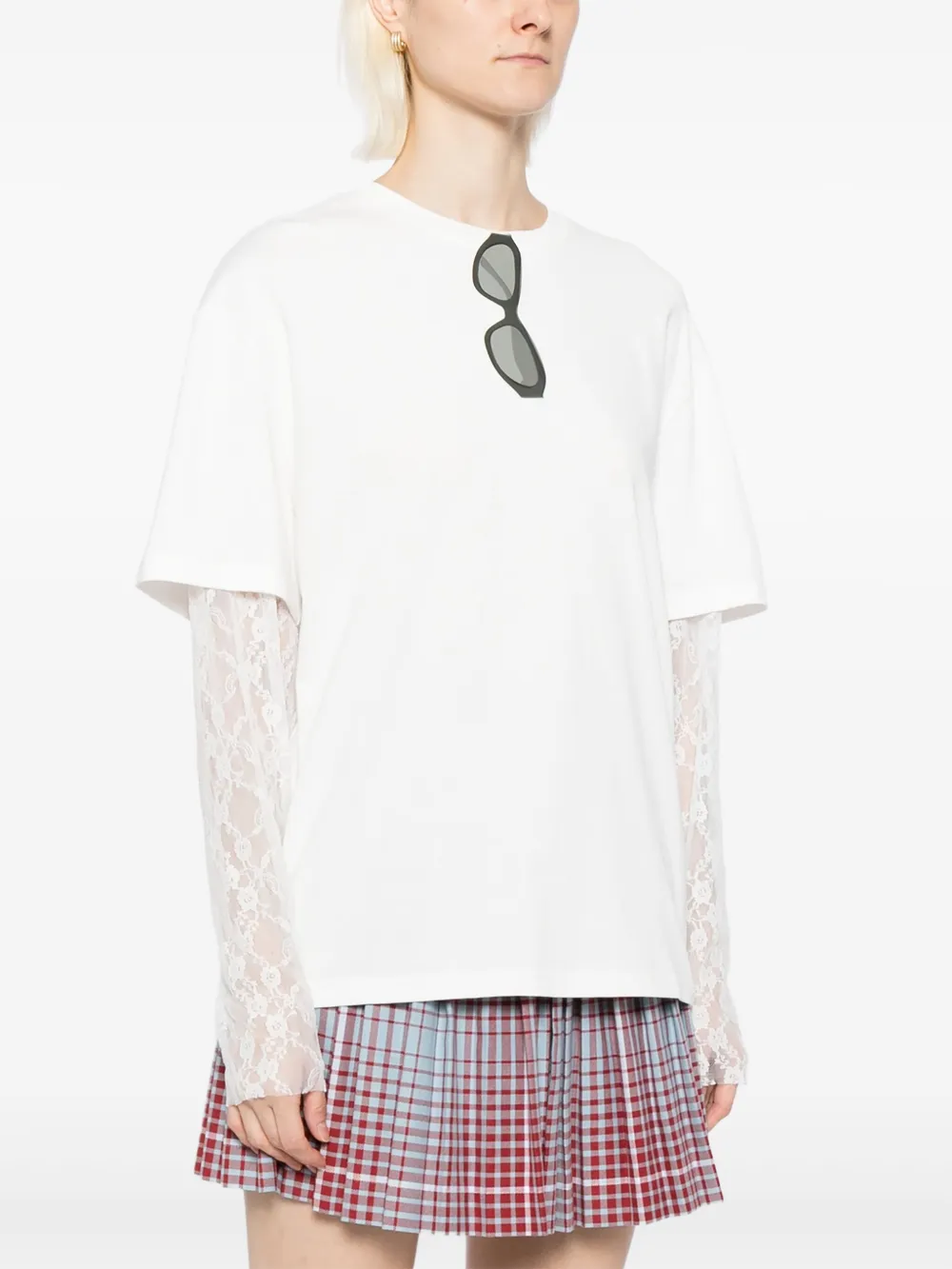 Ground Zero T-shirt met print Wit