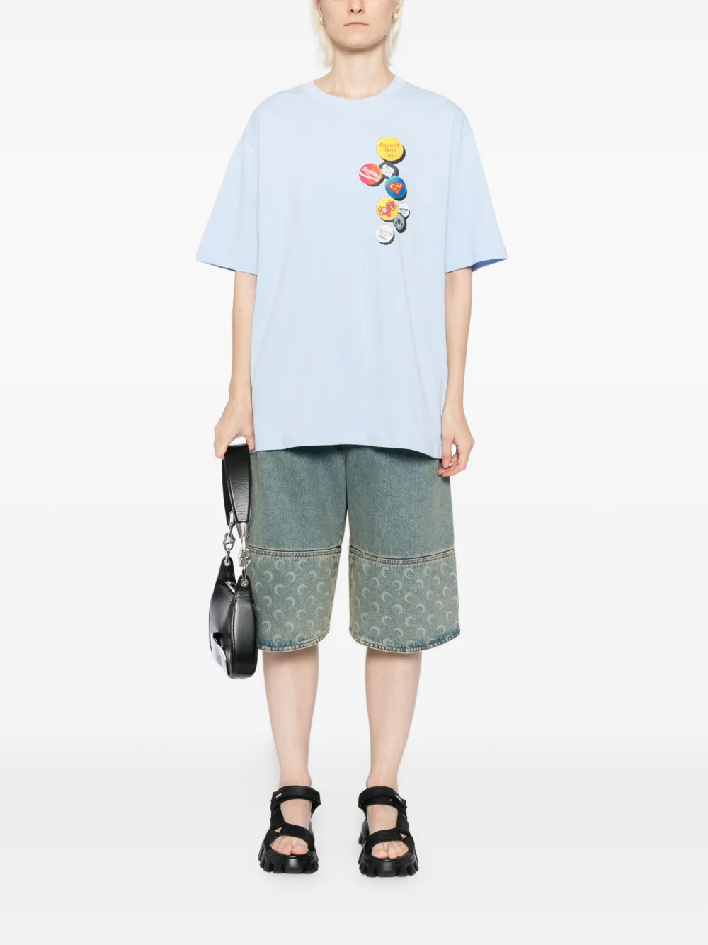 Ground Zero T-shirt met print Blauw